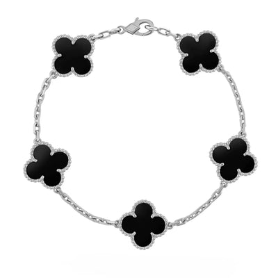 Bracciale in ambra - Nero / Argento