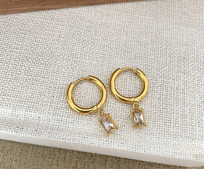 BOUCLES D'OREILLES CRÉOLES EN DIAMANT BLANC
