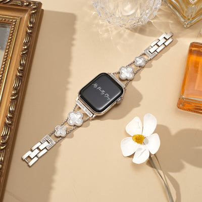 Diamantklee-Metallarmband