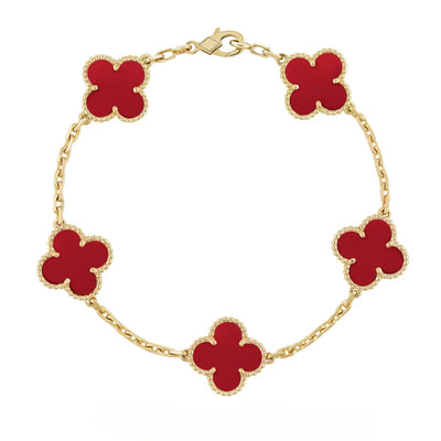 Bracciale in ambra - Oro / Rosso