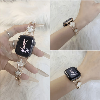 Diamantklee-Metallarmband