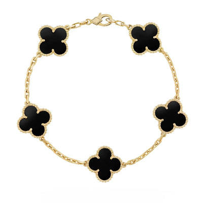 Bracciale in ambra - Oro / Nero
