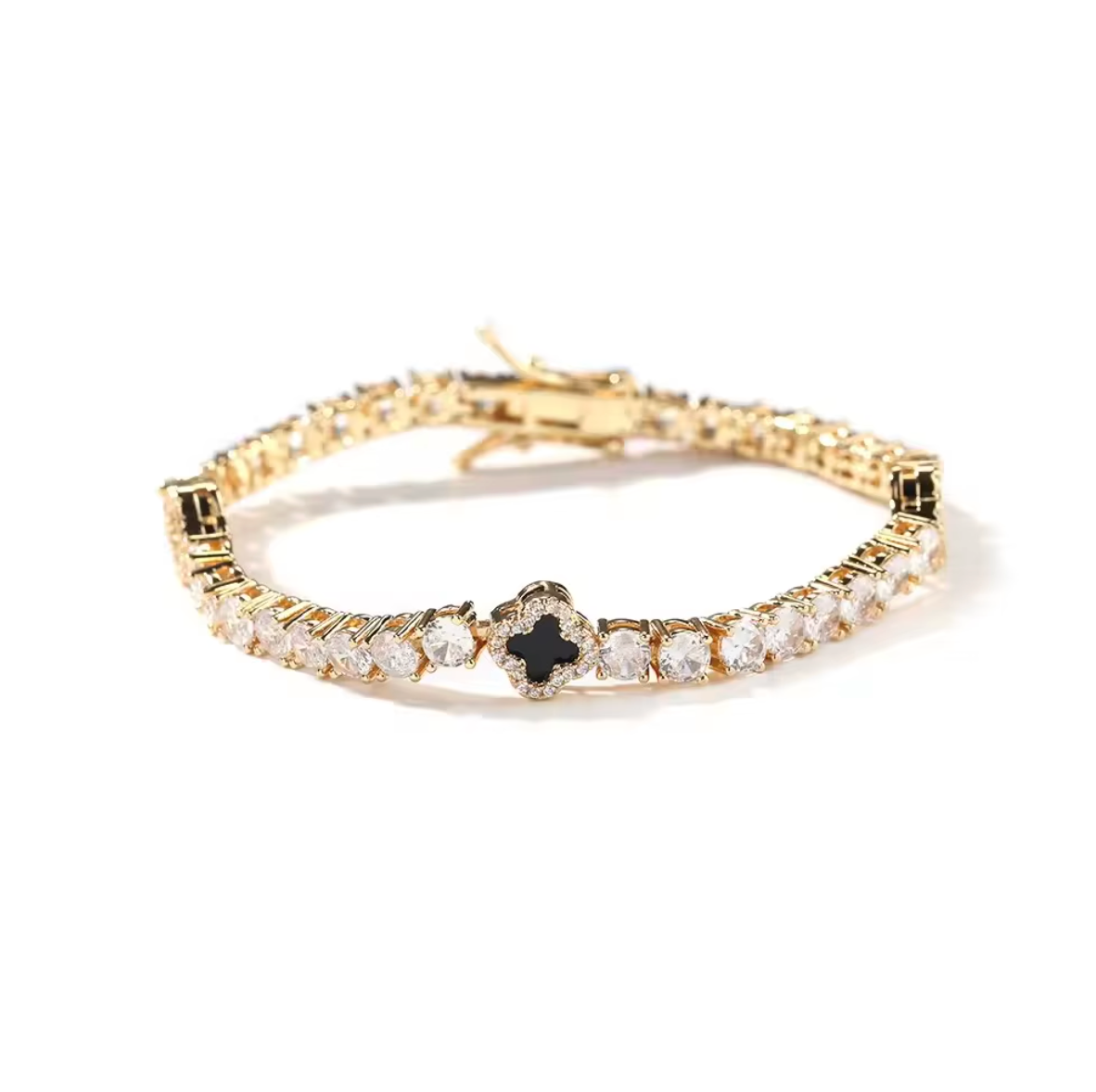 Éclat Clover Armband – Gold / Noir