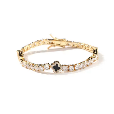 Éclat Clover Armband – Gold / Noir