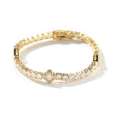 Éclat Clover Armband – Gold / Weiß