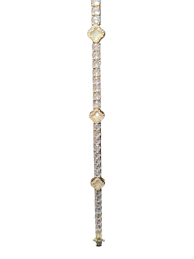 KLASSISCHES WEISSKLEE-TENNISARMBAND - GOLD