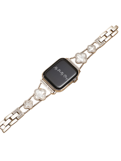 Diamantklee-Metallarmband