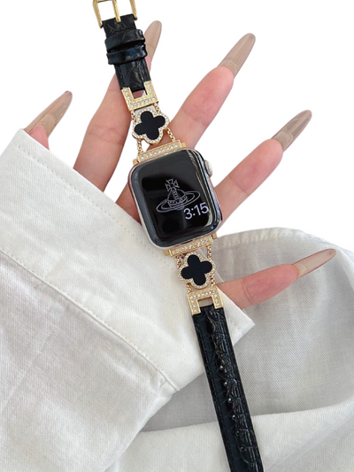 Diamantklee-Metallarmband