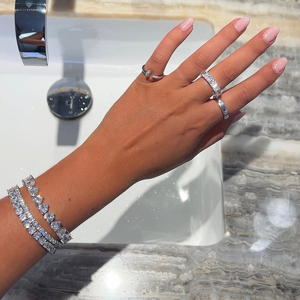 TYRA TENNIS ARMBAND - SILBER