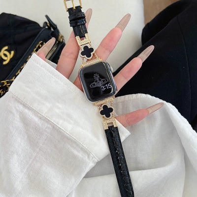 Diamantklee-Metallarmband
