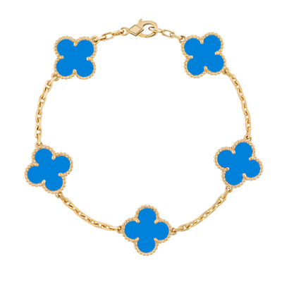 Bracciale in ambra - Oro / Blu