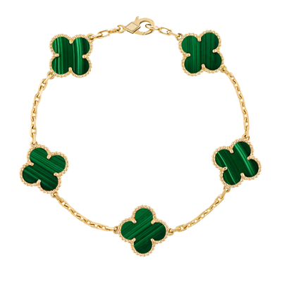 Bracciale in ambra - Oro / Verde