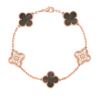Bracciale in ambra - Oro rosa / Diamante nero