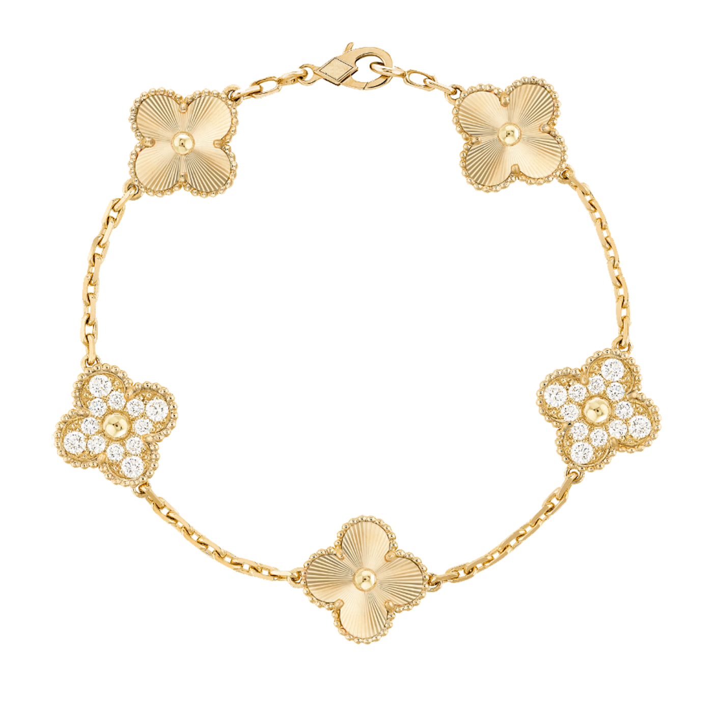 Bracciale in ambra - Oro / Motivo a rombi