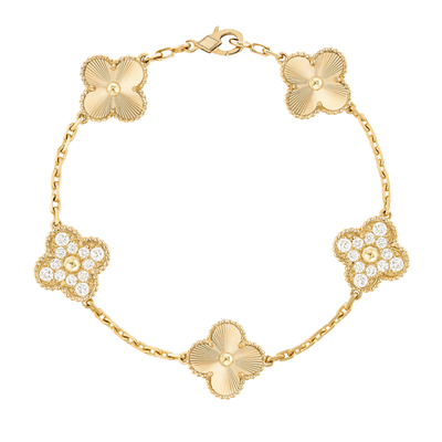 Bracciale in ambra - Oro / Motivo a rombi