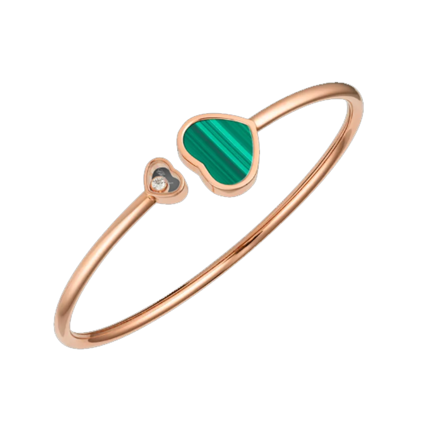 Bracciale a cuore - Oro rosa verde