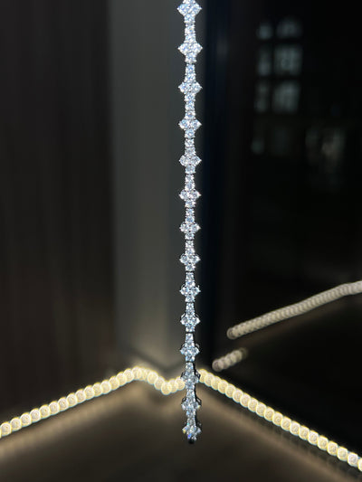 BLUMEN DIAMANT TENNISARMBAND - SILBER