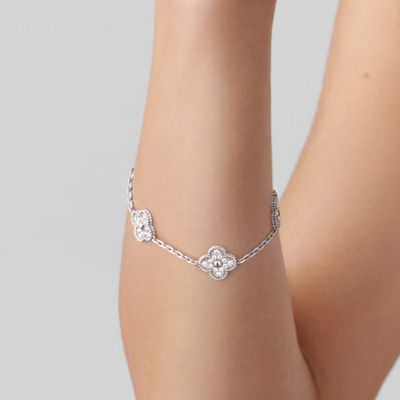 Bracciale in ambra - argento / diamante
