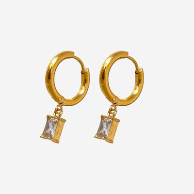 BOUCLES D'OREILLES CRÉOLES EN DIAMANT BLANC