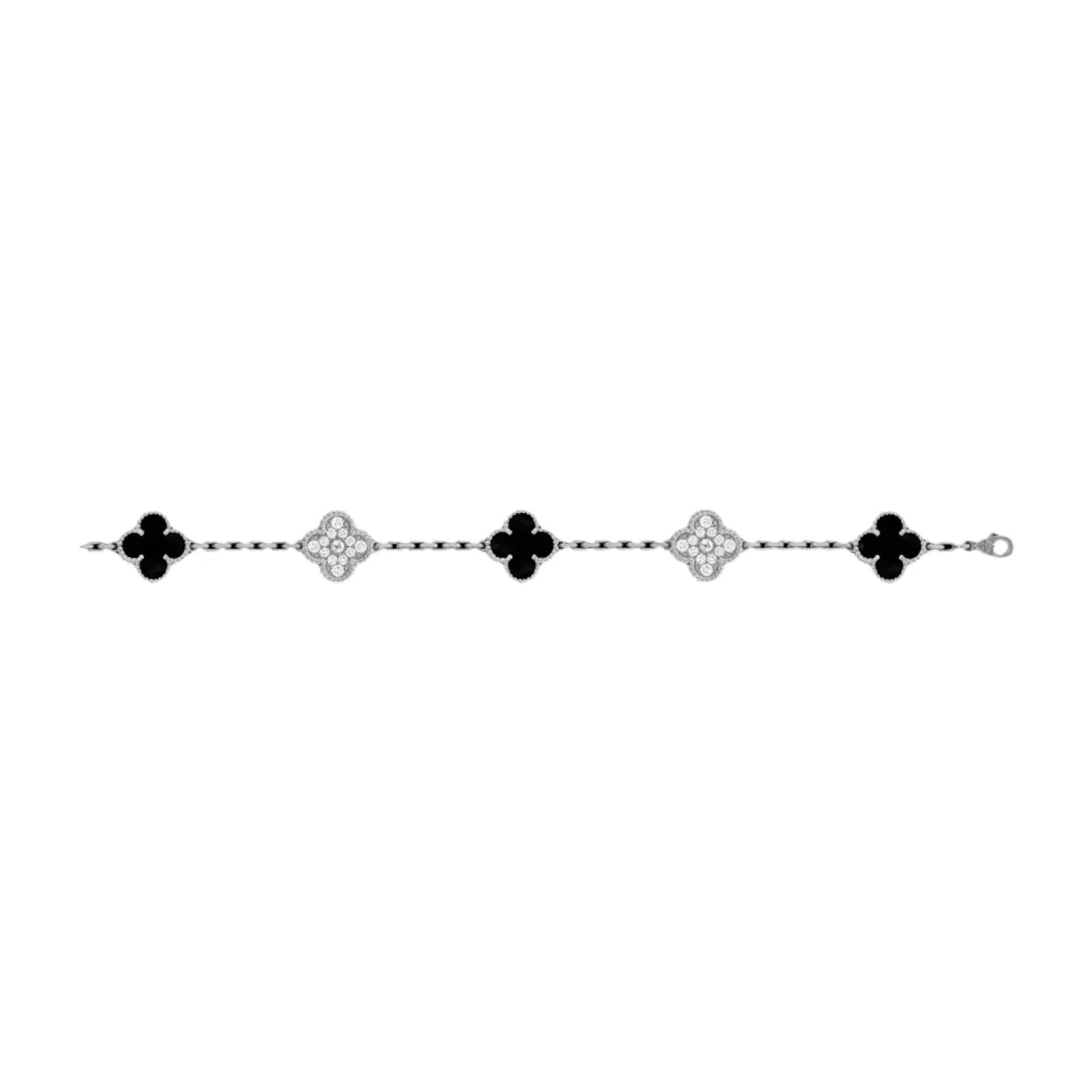 Bracciale in ambra - Argento / Diamante nero