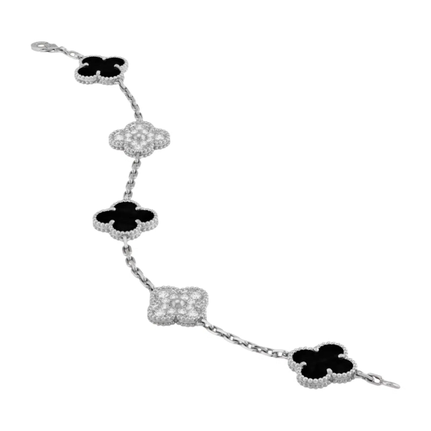 Bracciale in ambra - Argento / Diamante nero