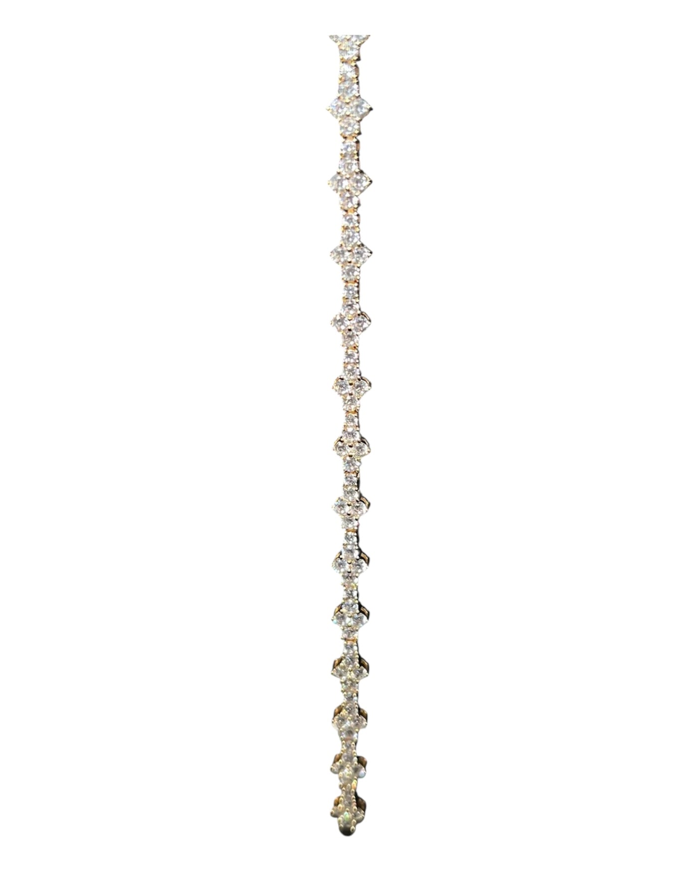 BLUMEN DIAMANT TENNISARMBAND - GOLD