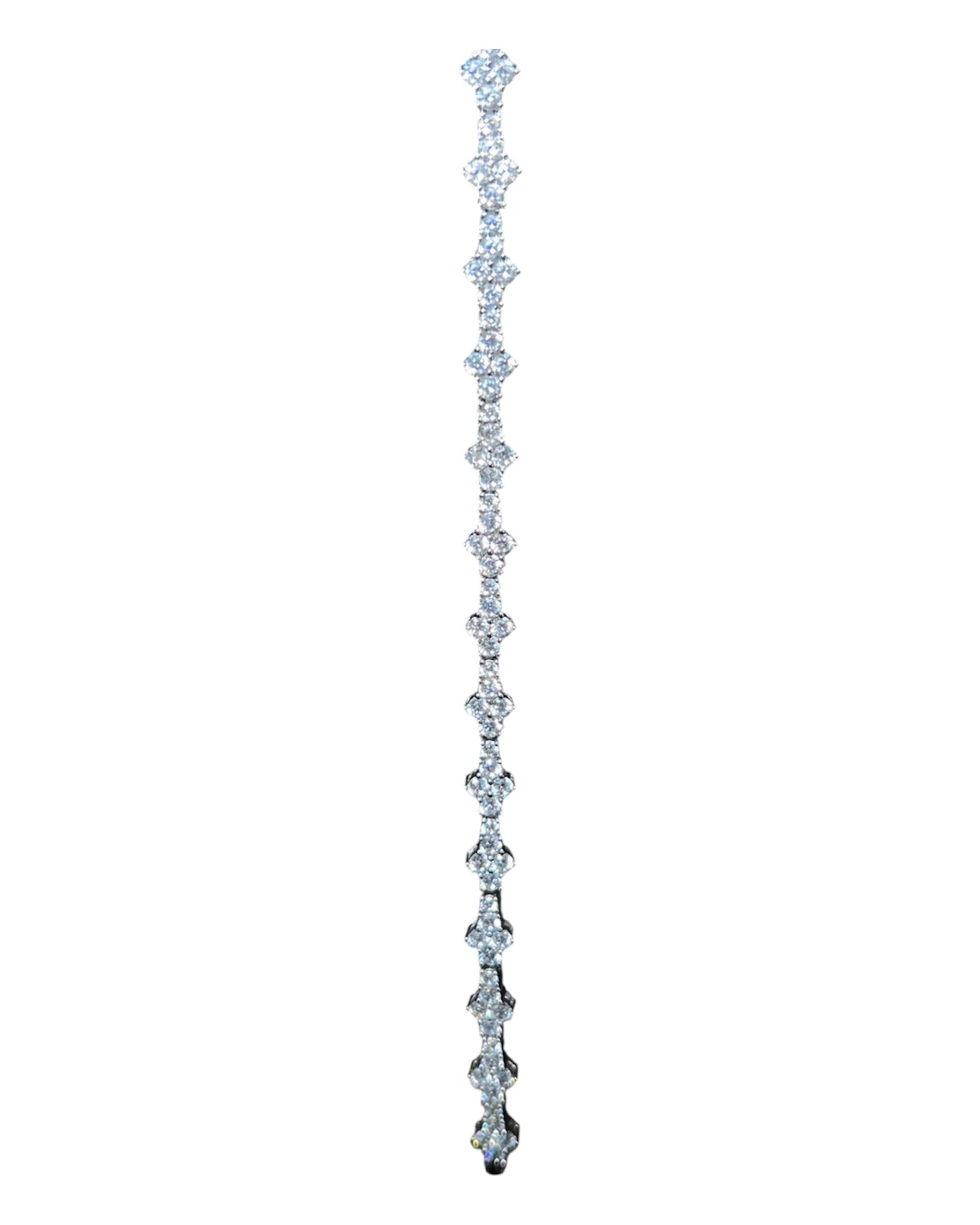 BLUMEN DIAMANT TENNISARMBAND - SILBER
