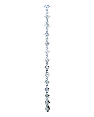 BLUMEN DIAMANT TENNISARMBAND - SILBER