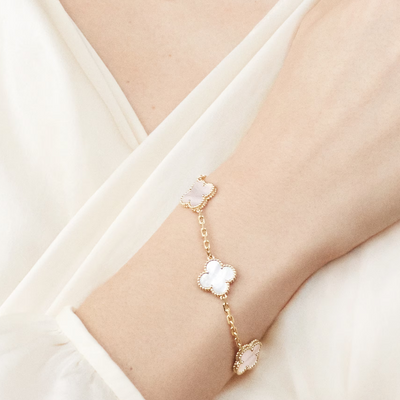 Bracciale in ambra - Oro / Bianco
