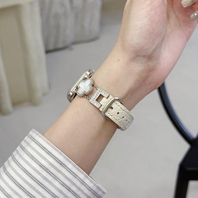 Diamantklee-Metallarmband