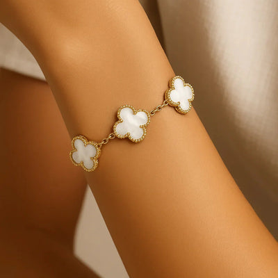 Bracciale in ambra - Oro / Bianco