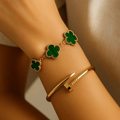 Bracciale in ambra - Oro / Verde