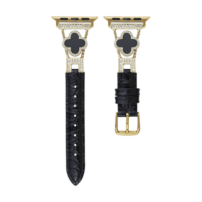 Diamantklee-Metallarmband