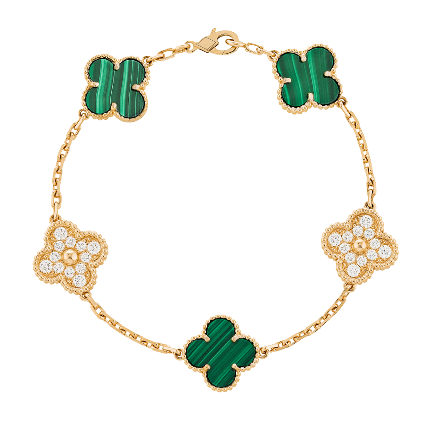 Bracciale in ambra - Oro / Diamante verde