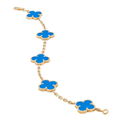 Bracciale in ambra - Oro / Blu