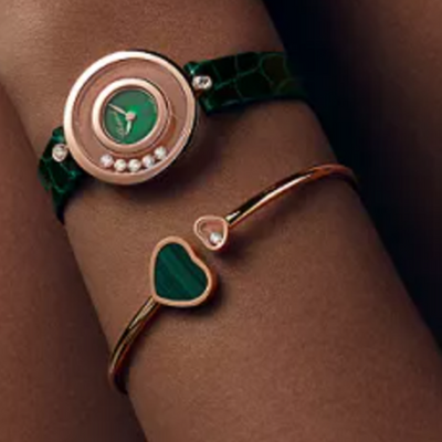 Bracciale a cuore - Oro rosa verde