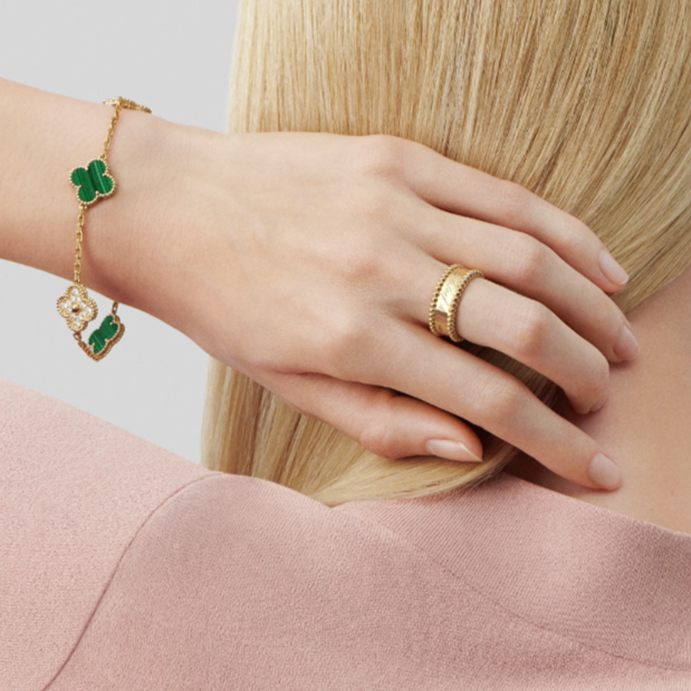 Bracciale in ambra - Oro / Diamante verde