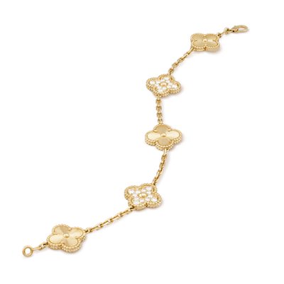 Bracciale in ambra - Oro / Motivo a rombi