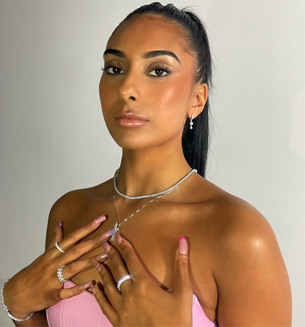 TYRA TENNIS HALSKETTE - SILBER